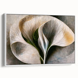 Framed canvas wall art displaying vibrant abstract floral designs in soft pastel colors, set against a white background, perfect for modern decor.
