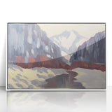 Winter Mountain Stream - Modern Wall Art of Snowy Landscape Scene