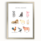 Animal Sounds Educational Wall Art - Kids' Learning Poster