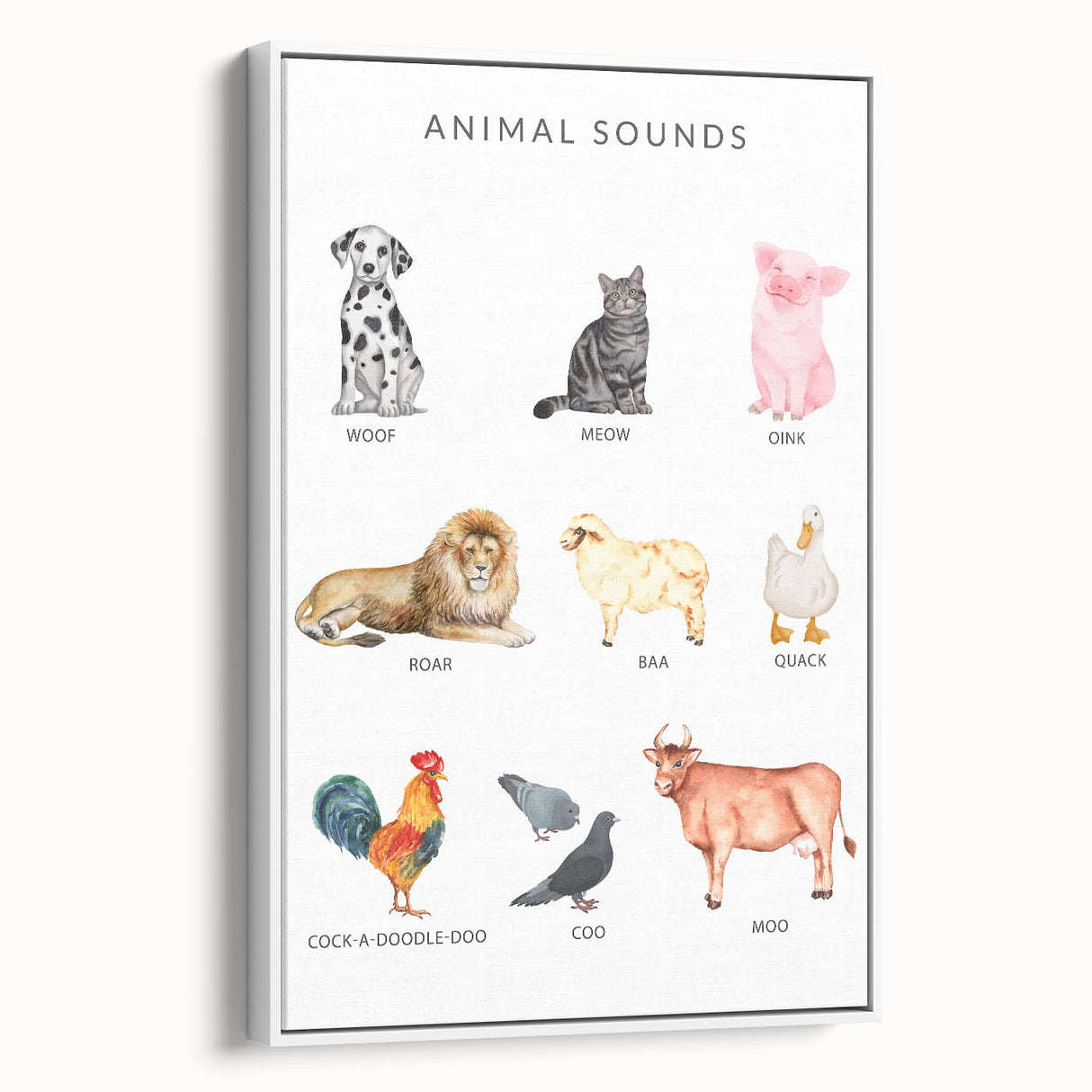 Animal Sounds Educational Wall Art - Kids' Learning Poster