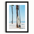 Extra large abstract art print with textured layers in vibrant summer hues on a black framed canvas.