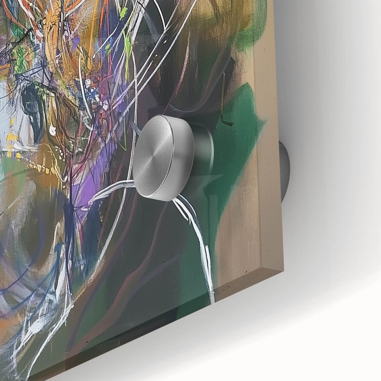 Earthy Abstract Office Wall Art - Green & Beige Corporate Decor