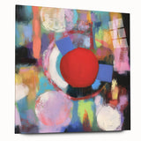 Abstract geometric acrylic glass design in vibrant colors, showcasing sharp angles and smooth edges, perfect for modern home decor. Ideal for contemporary spaces.