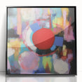 Framed acrylic artwork showcasing a modern black geometric design, perfect for contemporary home decor. The sleek lines and bold shapes add a stylish touch to any room.