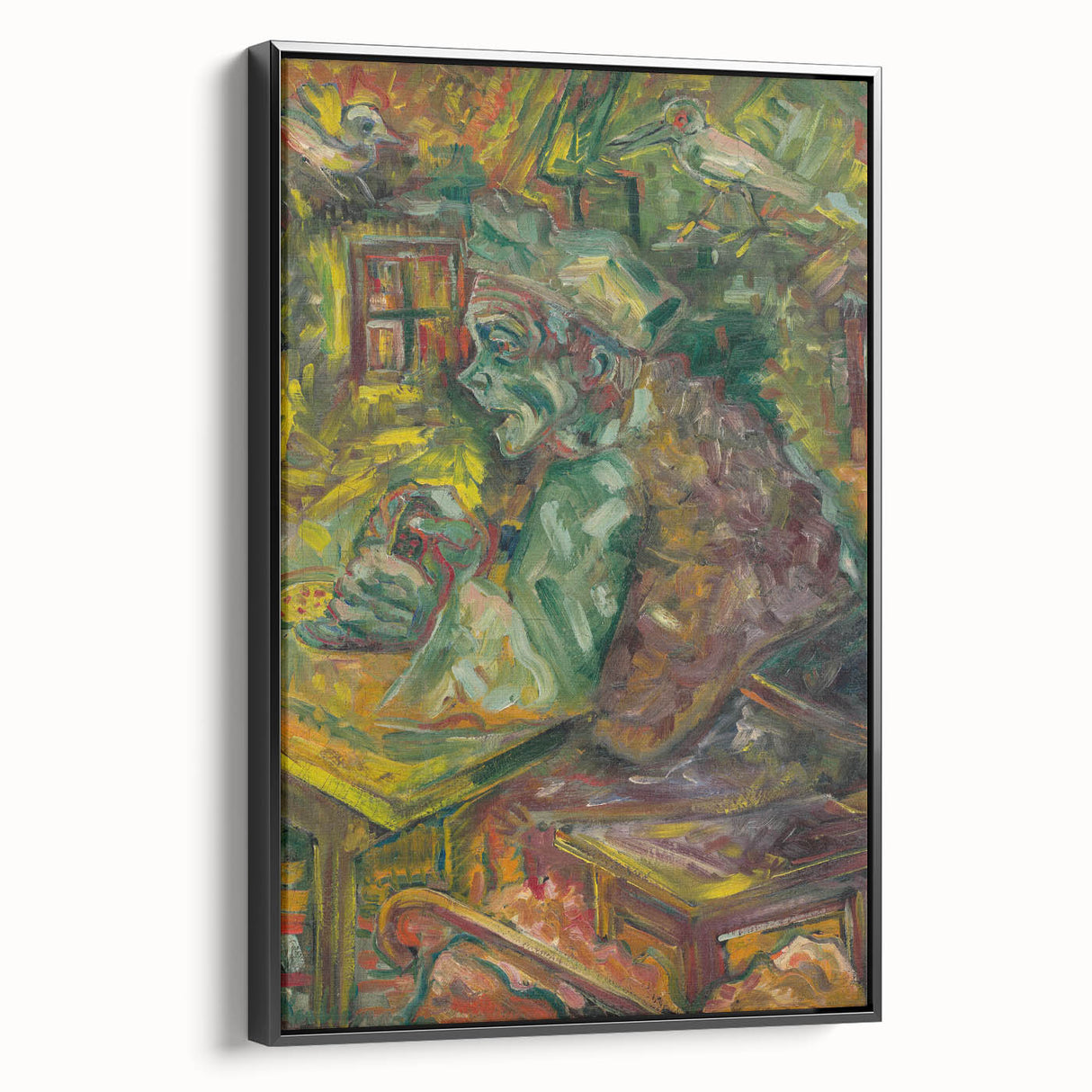 Expressionist Dining Scene – Vibrant Abstract Canvas Wall Art