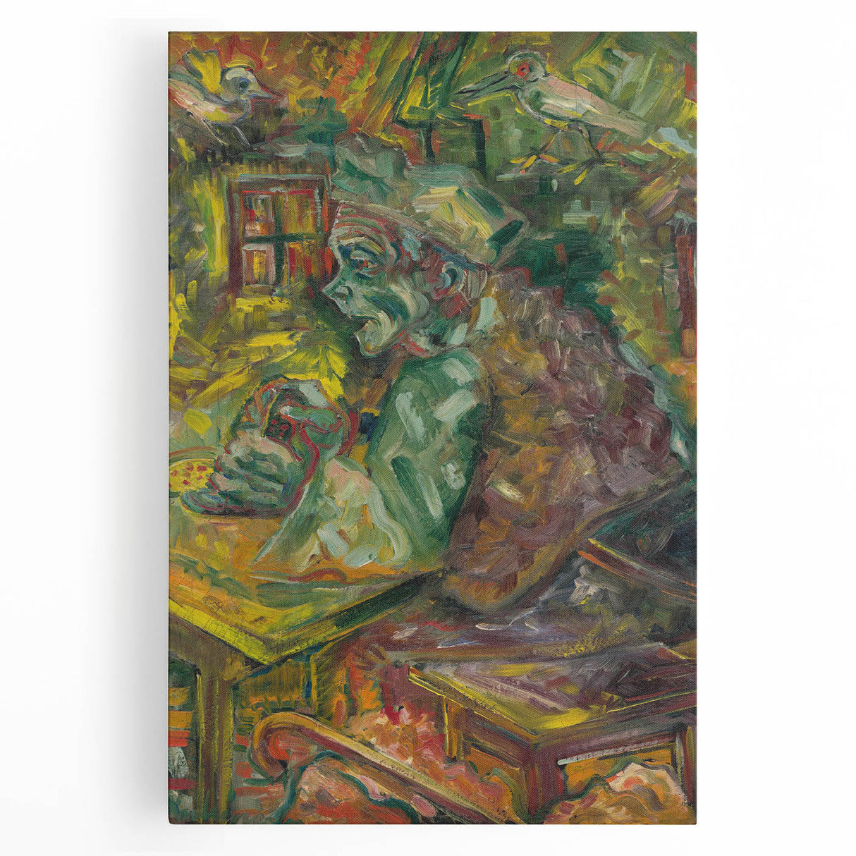 Expressionist Dining Scene – Vibrant Abstract Canvas Wall Art