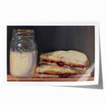 Rolled print of pastries and floral elements in soft pastel tones, ideal for art wall dining room decor.
