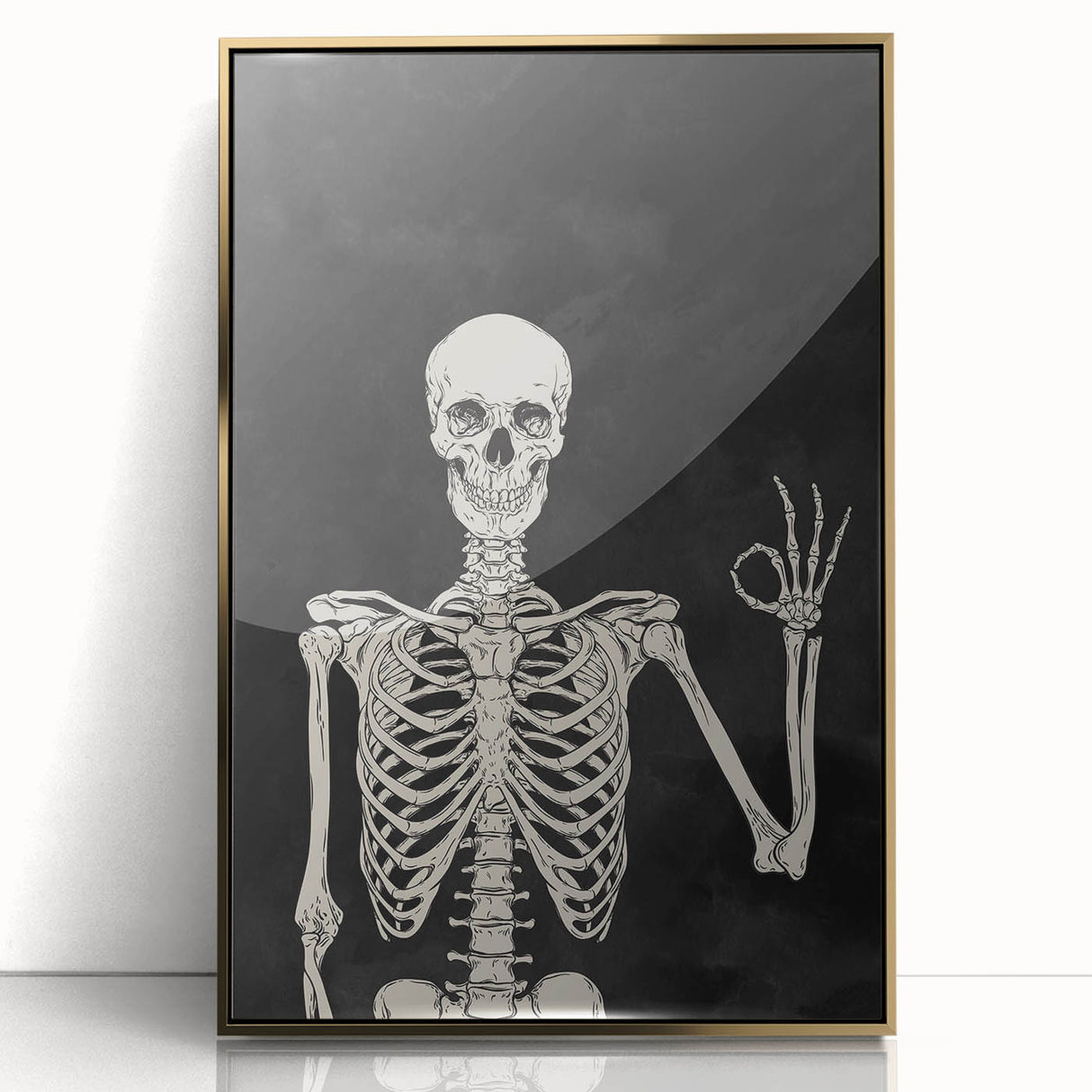 Skeleton Gesture Halloween Wall Art - Spooky Gothic Decor