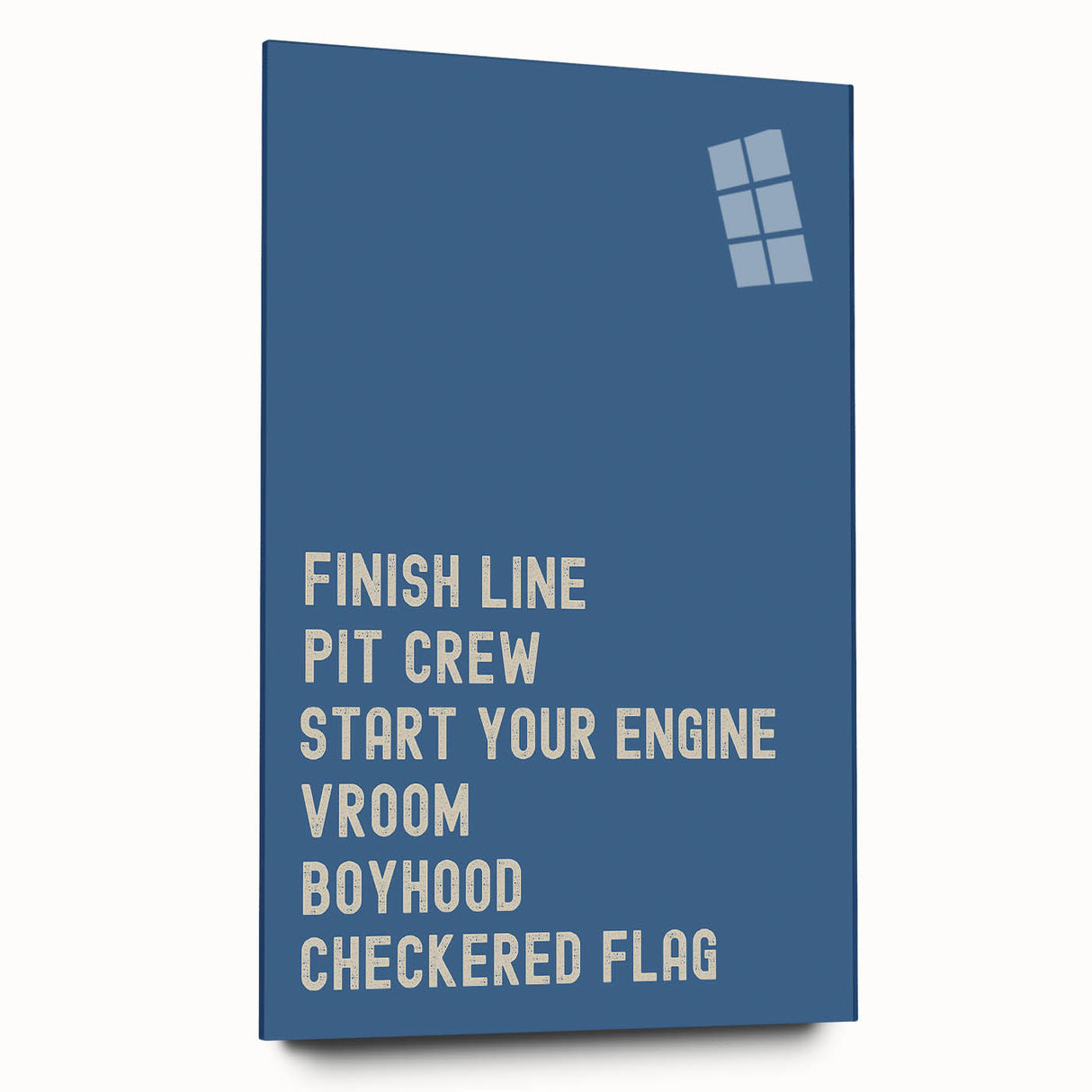 Motivational Typography Racing Poster – Modern Car Quotes on Canvas