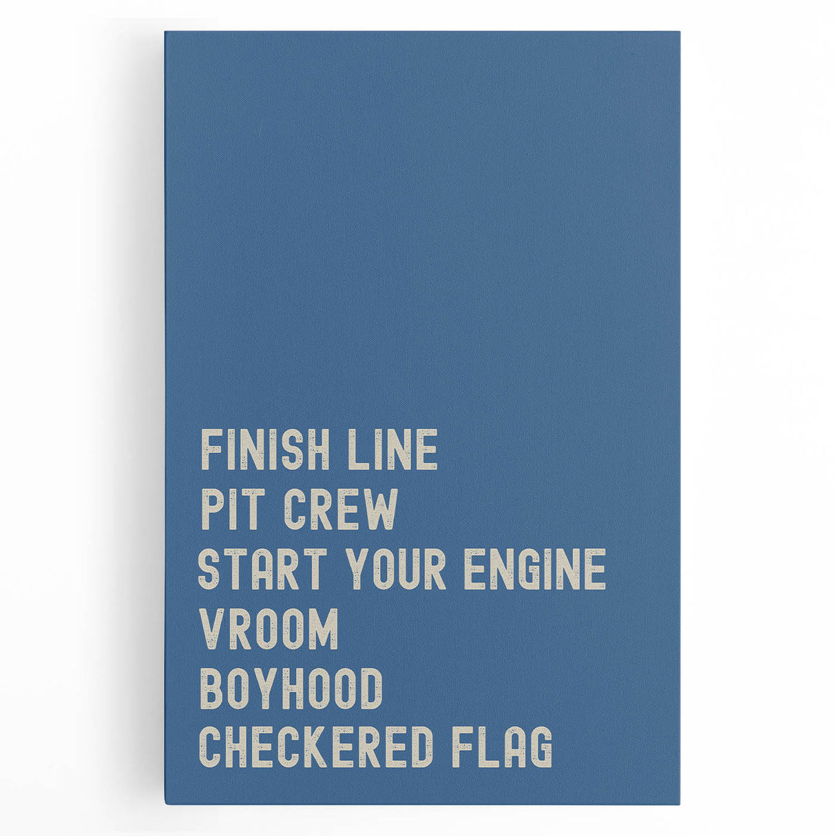 Motivational Typography Racing Poster – Modern Car Quotes on Canvas