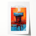 Rolled print of a Mark Rothko-inspired abstract design in deep red and black tones, suitable for dining room wall art.