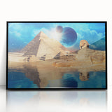 Large abstract wall art depicting the Egyptian landscape in muted earth tones on a framed acrylic canvas.