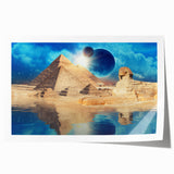 Extra large rolled print of a serene Egyptian landscape in muted earth tones, ideal for art wall dining room.
