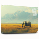 Acrylic print of a Kenyan landscape featuring earthy tones, ideal for dining room or bedroom decor.