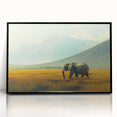 Large abstract wall art depicting a Kenyan landscape in muted earth tones on framed acrylic, ideal for modern art wall decor.