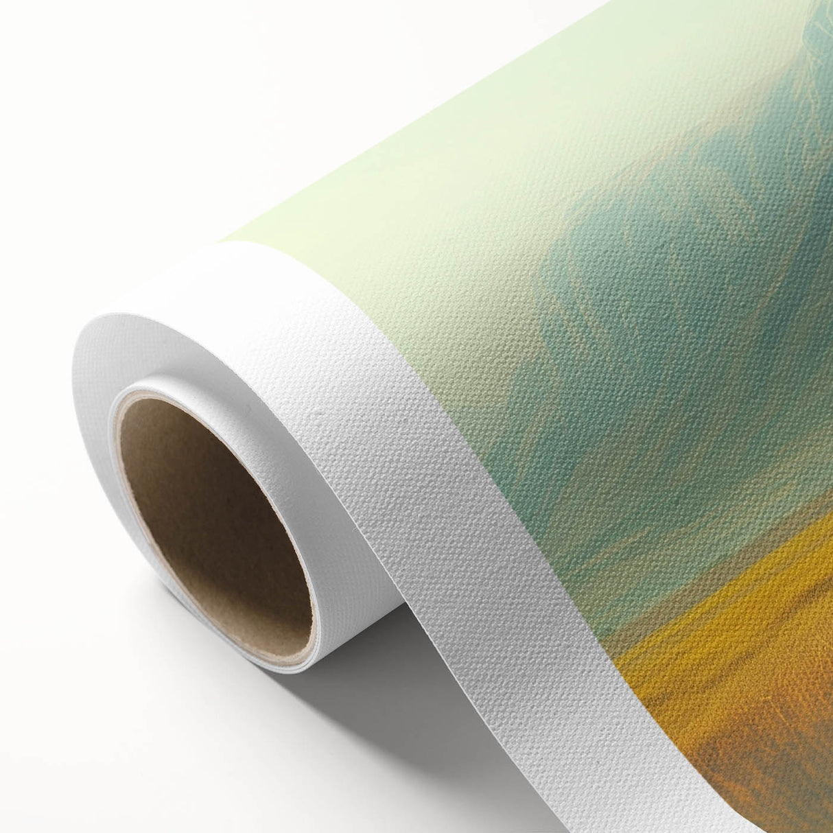 Art deco poster of African scenery with warm earth tones on rolled canvas, ideal for nursery wall art.
