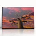 Large abstract wall art featuring a Madagascar scenery in muted earth tones on framed acrylic.
