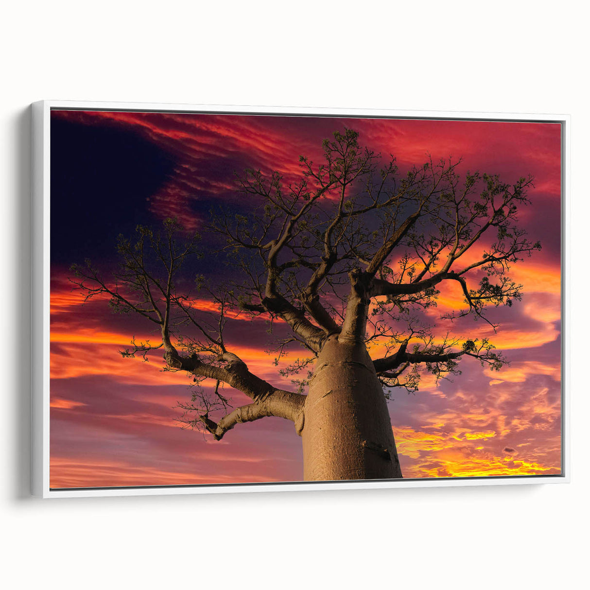 Framed canvas featuring a vintage-style Madagascar landscape in muted earth tones, ideal for bedroom wall art.