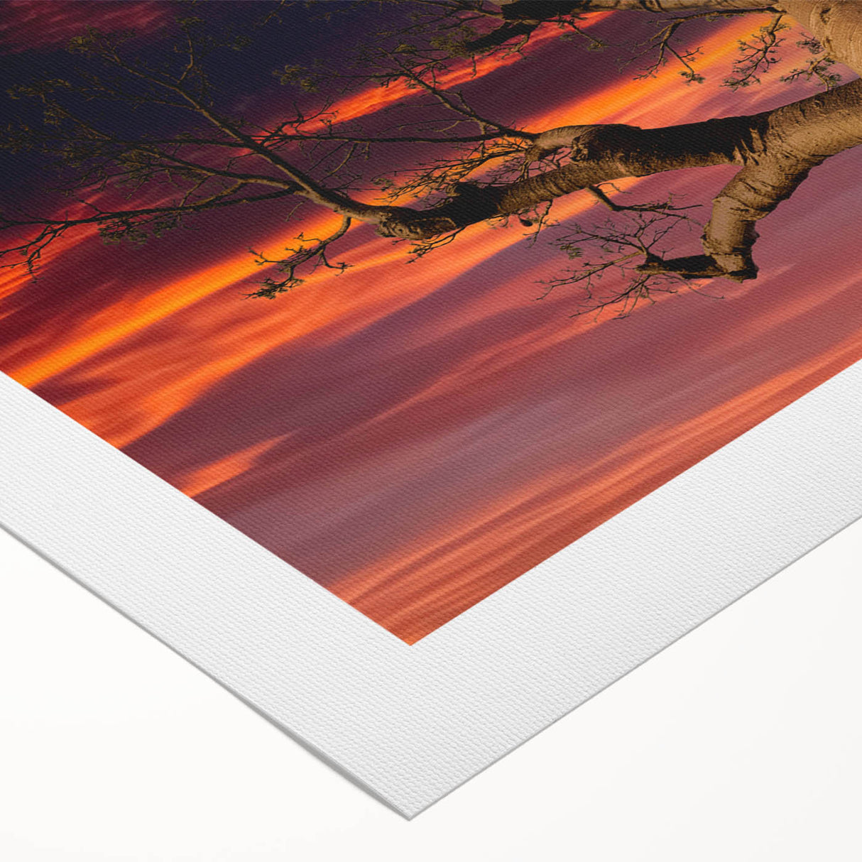 Art deco poster of a Madagascar landscape in muted earth tones on rolled canvas, suitable for dining room décor.