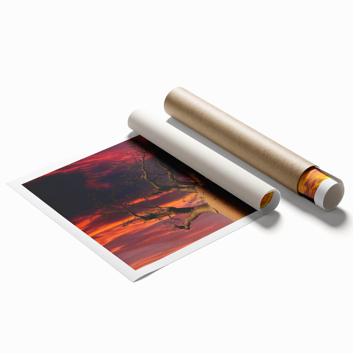 Extra large rolled print of a lush Madagascar landscape in vibrant green and blue tones, ideal for classy bathroom wall art.