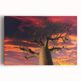 Large black and white stretched canvas of Madagascar scenery, suitable for kitchen wall art.