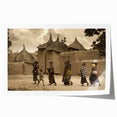 Extra large rolled print depicting a serene Mali landscape in soft earth tones, ideal for art wall dining room.