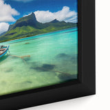 Extra large black wall art featuring a textured, colorful African scenery on framed canvas, ideal for living room decor.