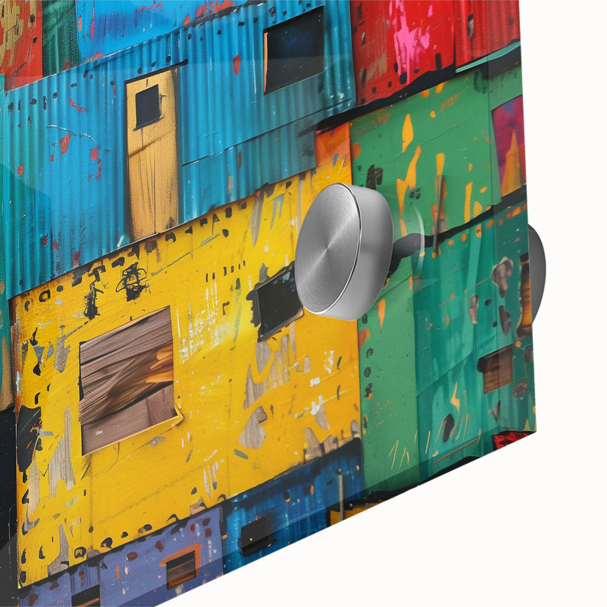 Large abstract depiction of a South African landscape in earthy tones on acrylic glass, suitable for dining room art.