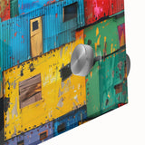 Large abstract depiction of a South African landscape in earthy tones on acrylic glass, suitable for dining room art.