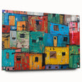 Large abstract wall art of a South African scenery in vibrant earth tones on acrylic glass.