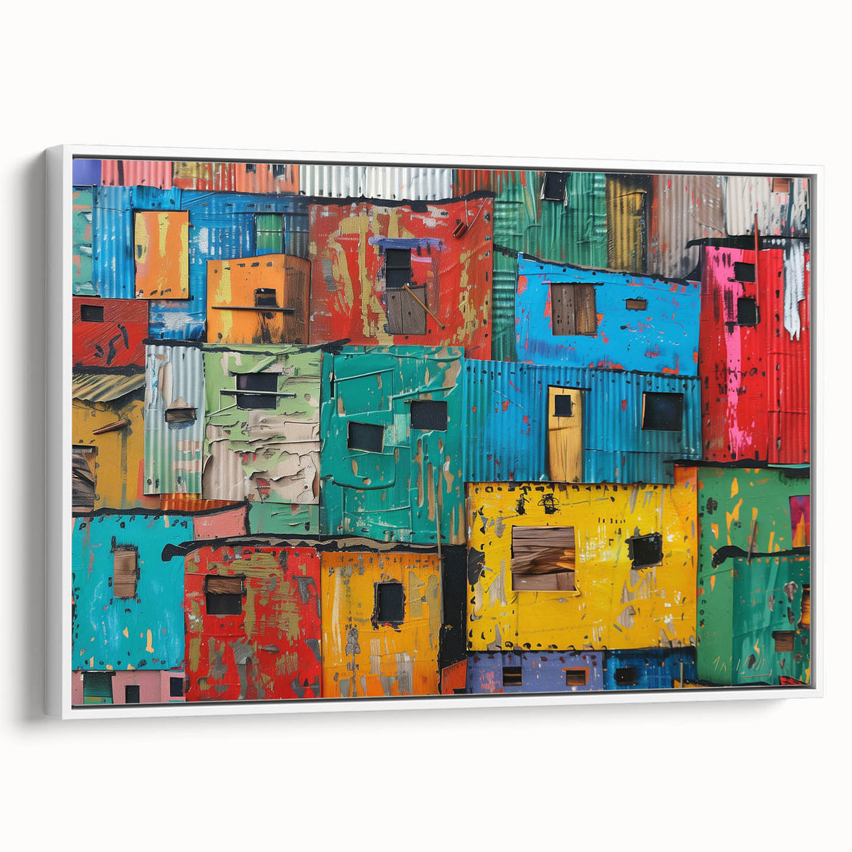 Vintage poster art of South African scenery on framed canvas, featuring vibrant colors, ideal for living room decor.
