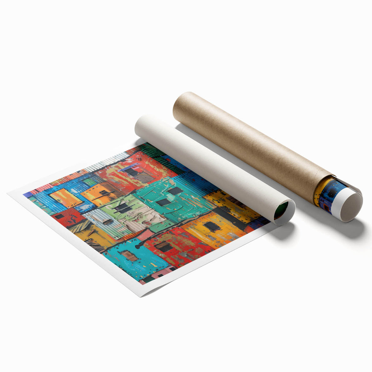 Extra large rolled canvas print depicting a serene African savannah scene in earthy tones.