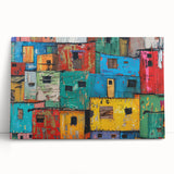 Monochrome African landscape on large stretched canvas, ideal for kitchen wall art.