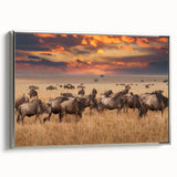 Framed canvas landscape art painting depicting a colorful Tanzanian scenery, ideal for living room decor.