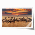 Extra large rolled canvas print of Tanzanian scenery with vibrant green and earth tones, ideal for art wall dining room.