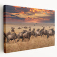 Large canvas wall art featuring a serene Tanzania landscape in muted earth tones, suitable for kitchen decor.
