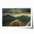 Extra large rolled print of an Azerbaijani landscape with vibrant green and blue tones, ideal for art wall dining room.