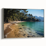 Framed canvas featuring a vintage-style Hong Kong landscape with colorful art on a black background, ideal for office decor.