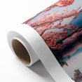 Art Deco poster of Kyoto scenery with soft pastel shades on rolled canvas, ideal for nursery wall art.