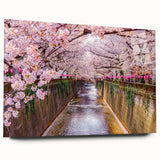 Large abstract wall art featuring a serene Japanese landscape in muted colors on acrylic glass.