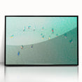Large abstract wall art of a Malaysian landscape in muted earth tones, acrylic print in a black frame.