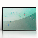 Large abstract wall art of a Malaysian landscape in muted earth tones, acrylic print in a black frame.