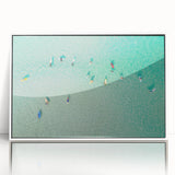 Acrylic print of a Malaysian landscape with soft pastel shades, framed in white, suitable for modern art wall decor.
