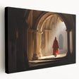 Large wall art on canvas depicting a Mongolian landscape in muted earth tones, ideal for kitchen wall art.