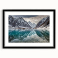 Extra large abstract art print depicting vibrant, colorful scenery of Pakistan, on a textured canvas with a black frame.