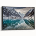 Black and white framed canvas of a vintage-style Pakistani landscape, ideal for bedroom wall decor.