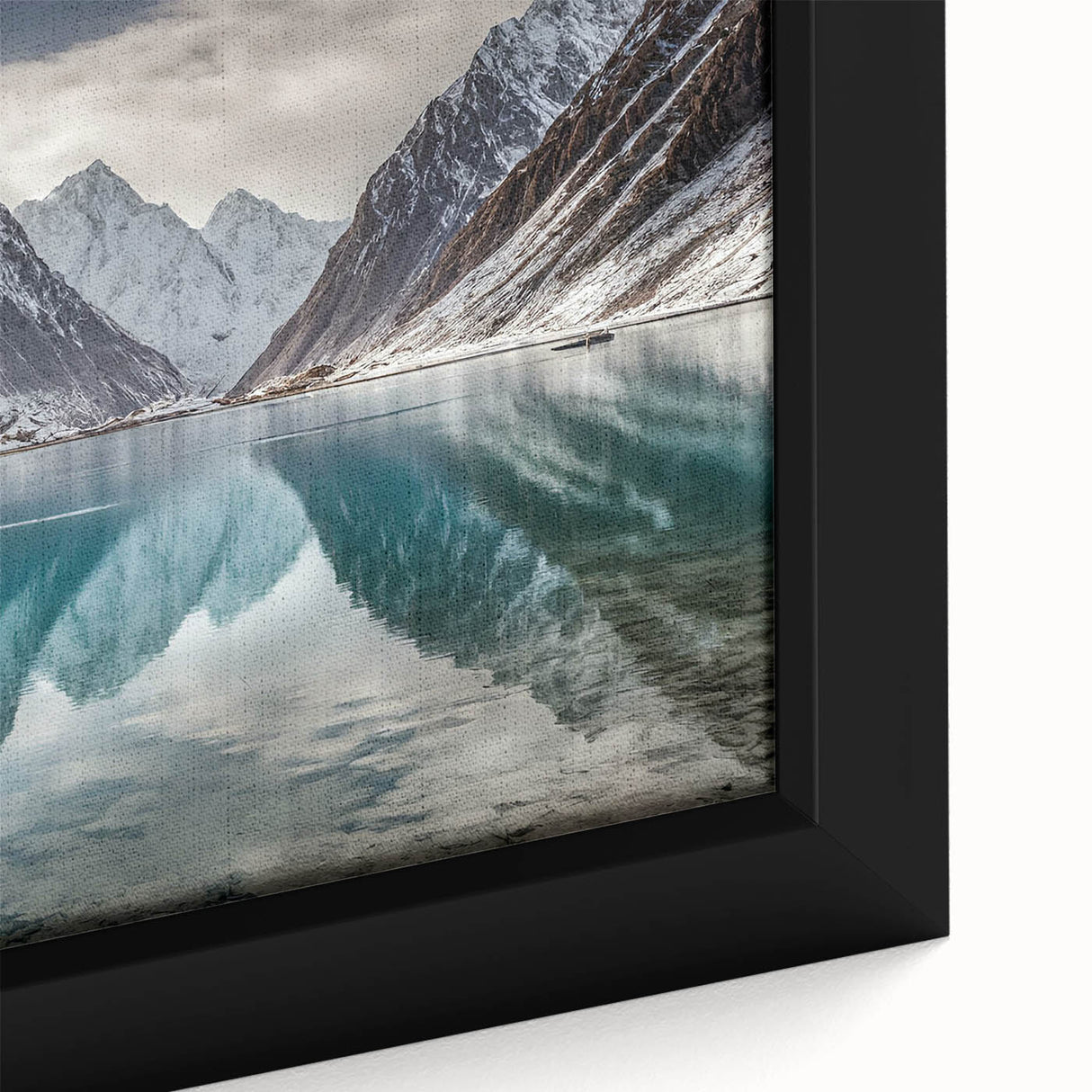 Extra large framed canvas featuring a textured depiction of a Pakistani landscape in vibrant colors.