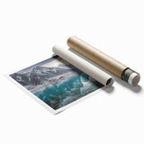 Extra large rolled print of a serene Pakistani landscape with soft floral elements in pastel shades.