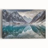 Black and white photograph of a Pakistani landscape on stretched canvas, ideal for kitchen wall art.