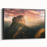 Black and white framed canvas depicting a vintage Sri Lankan landscape, ideal for bedroom wall decor.